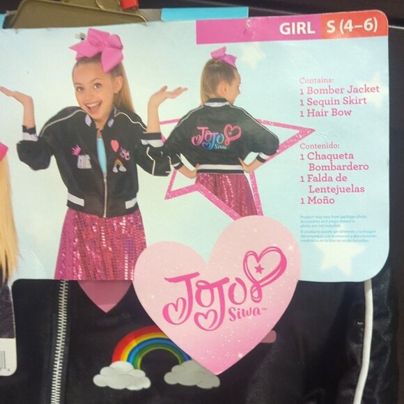 JoJo Siwa Rainbow Bomber Jacket Skirt Costume for Kids - NWT S 4-6 - Picture 3 of 7